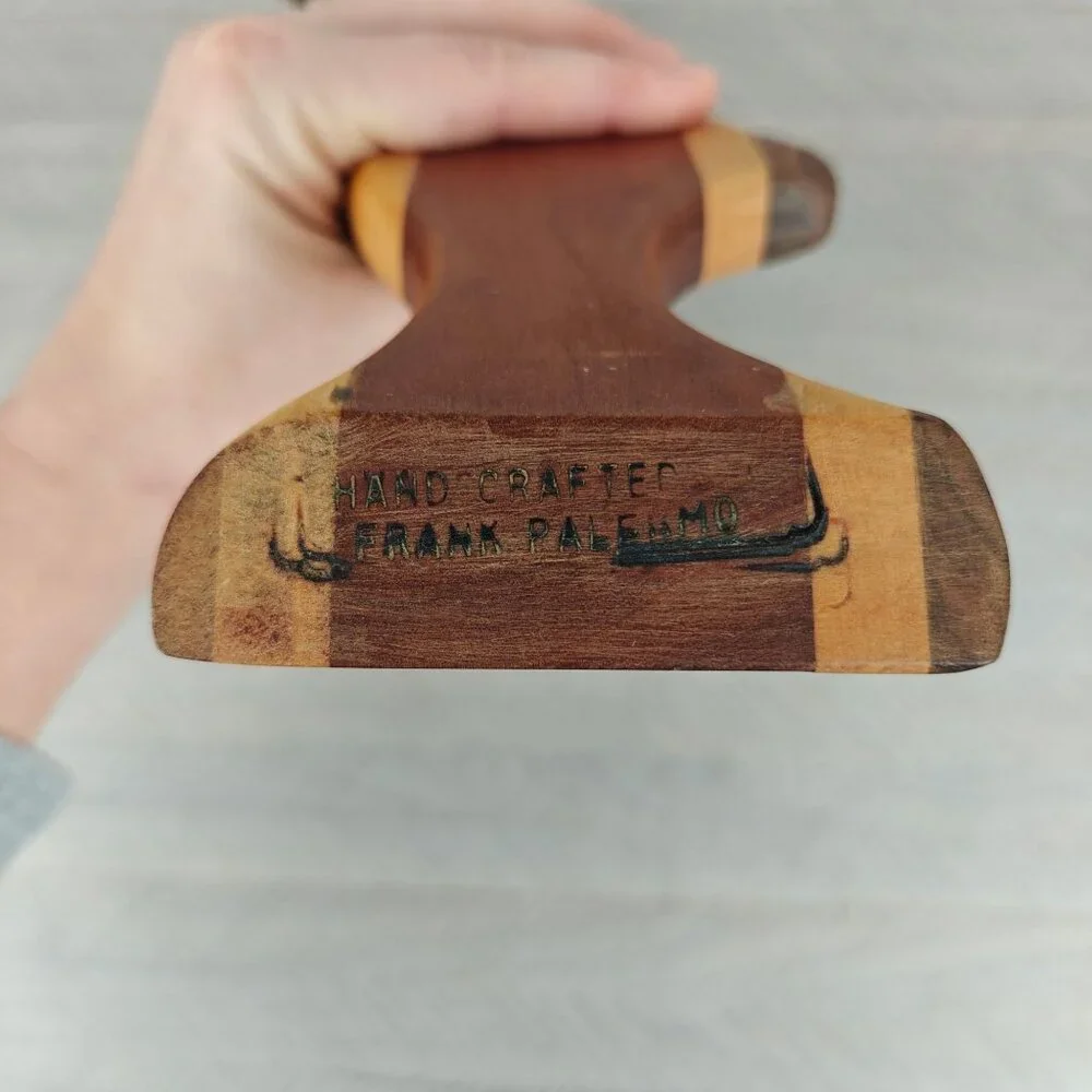 Vintage Hand Crafted Wooden Fish Wine Bottle Holder By Frank Pal Artisan Decor